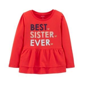 NWT Carter's Best Sister Ever Ruffle Tee Size 4T